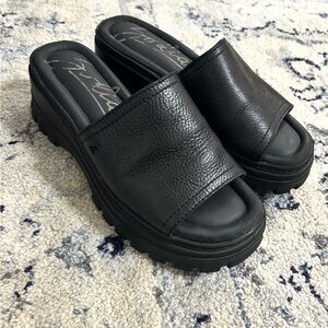 Y2K Leather Chunky Platform Sandals